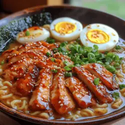 Spicy Samurai Ramen is not just another bowl of noodles; it's an experience that delivers an exciting balance of spice and creaminess. This dish marries the depth of a savory chicken broth with the heat of chili, creating a symphony of flavors that dance on the palate. The addition of a creamy garlic sauce elevates the bowl, providing a luxurious texture that envelops the noodles and toppings. Whether you’re a spice lover or simply looking to try something new, Spicy Samurai Ramen offers an adventure in every bite.