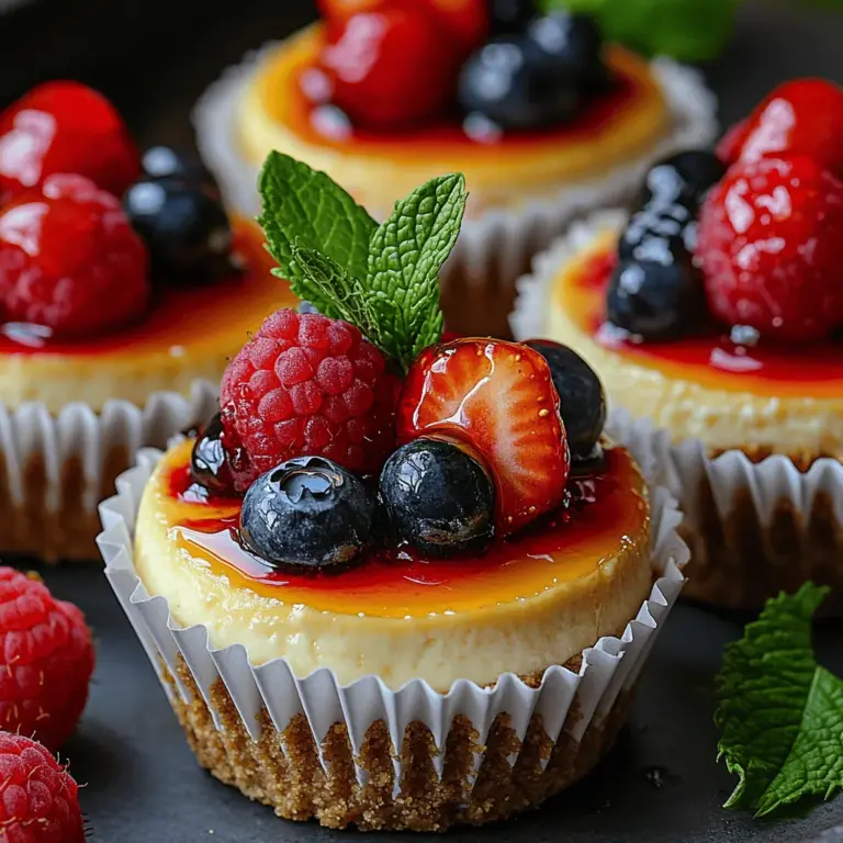 Mini cheesecakes are a versatile and delightful dessert that has captured the hearts of many dessert lovers. With their creamy texture and buttery crust, these bite-sized treats are not only delicious but also visually appealing. Cheesecakes have a long history, dating back to ancient Greece, where they were first served to athletes at the first Olympic Games. Over the centuries, this beloved dessert has evolved into various forms, but the classic cheesecake remains a favorite. In this recipe, we’ll explore how to create mini cheesecakes with a twist, incorporating fresh berries and a hint of lemon for a zesty flavor that will elevate your dessert game.