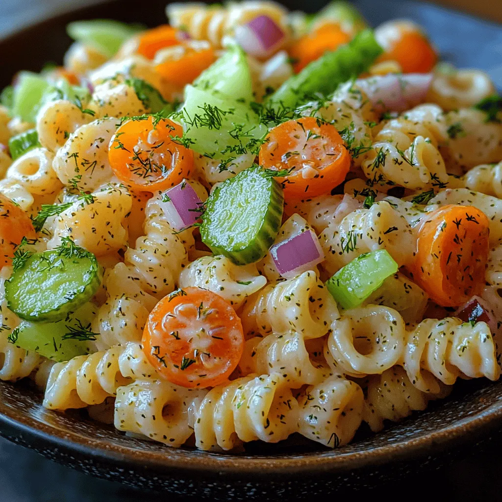 To truly appreciate the Zesty Creamy Dill Pickle Pasta Salad, it’s essential to understand the key ingredients that contribute to its standout flavor and texture. Each component plays a crucial role in making this dish not only delicious but also visually appealing and satisfying. Let’s explore these ingredients in detail.