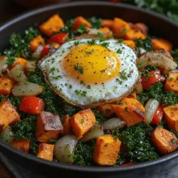 In the world of savory dishes, finding meals that not only satisfy hunger but also offer a wealth of nutritional benefits can be a delightful challenge. One such dish that strikes the perfect balance between taste and health is the Savory Sweet Potato Kale Hash. This vibrant dish is not just a feast for the eyes; it's also a powerhouse of nutrients, making it an ideal choice for breakfast, lunch, or dinner.