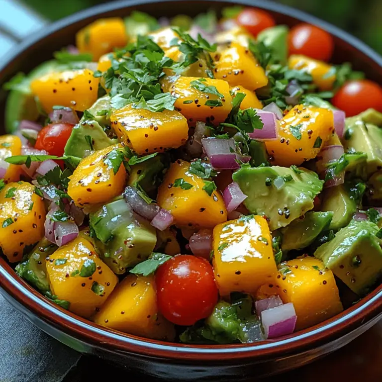 Welcome to the world of vibrant flavors with the Tropical Avocado Mango Delight, a salad that embodies the essence of tropical fruits. This delightful dish is not just a feast for the eyes but also a celebration of taste that delivers a refreshing burst of flavor in every bite. Whether you are looking for a light lunch, a side dish for your summer barbecue, or a nutritious snack, this salad fits the bill perfectly.