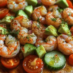 As the temperatures rise and summer approaches, there’s nothing quite as satisfying as a light, refreshing salad that not only tantalizes the taste buds but also provides a nutritional punch. The *Refreshing Cucumber Shrimp Salad* stands out as an ideal dish for warm weather, combining the succulent flavors of shrimp with crisp cucumbers, ripe cherry tomatoes, and creamy avocado. Each bite is a delightful balance of flavors and textures, making it a perfect choice for summer gatherings, picnics, or a light meal at home.