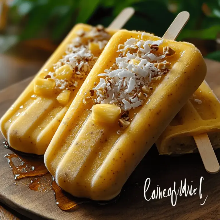 As the sun blazes overhead and temperatures soar, the craving for a refreshing treat becomes almost irresistible. What better way to cool down than with a delicious frozen dessert that not only tantalizes your taste buds but also offers nutritional benefits? Enter Tropical Bliss Frozen Pineapple Yogurt Pops. This delightful recipe combines the vibrant flavors of fresh pineapple with the creamy richness of yogurt and a zesty hint of lime. Each bite transports you to a tropical paradise, making it the perfect indulgence for hot summer days, outdoor gatherings, or simply as a fun treat for kids.