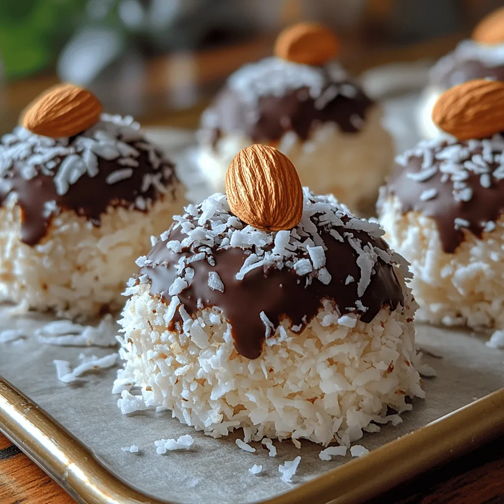 If you’re a fan of the classic Almond Joy candy bar, you’re going to love this homemade version: Almond Joy Coconut Bites. These delightful treats capture the essence of the original confection but elevate it with wholesome ingredients and a homemade touch. Not only are these bites a nod to the beloved chocolate-coconut-almond combination, but they are also incredibly easy to make and require no baking. Perfect for sharing at gatherings or enjoying as a sweet snack at home, they blend simplicity with indulgence.