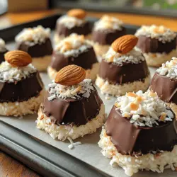 If you’re a fan of the classic Almond Joy candy bar, you’re going to love this homemade version: Almond Joy Coconut Bites. These delightful treats capture the essence of the original confection but elevate it with wholesome ingredients and a homemade touch. Not only are these bites a nod to the beloved chocolate-coconut-almond combination, but they are also incredibly easy to make and require no baking. Perfect for sharing at gatherings or enjoying as a sweet snack at home, they blend simplicity with indulgence.