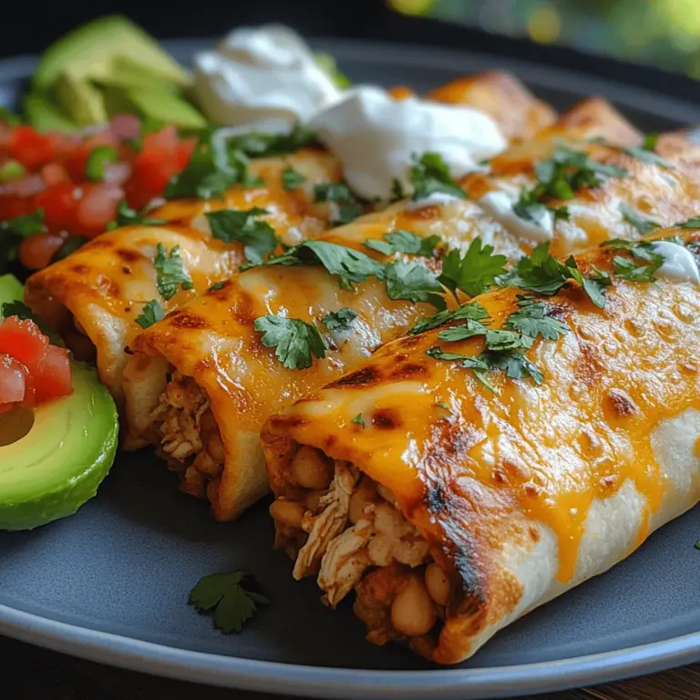 Chimichangas are a beloved staple in Mexican cuisine, showcasing a delightful combination of crispy texture and savory filling. Picture biting into a golden-brown, deep-fried tortilla that envelopes a delectable mixture of shredded chicken, creamy beans, and melted cheese, all seasoned to perfection. The appeal of chimichangas lies not only in their indulgent crunch but also in the explosion of flavors that dance across your palate with every bite.