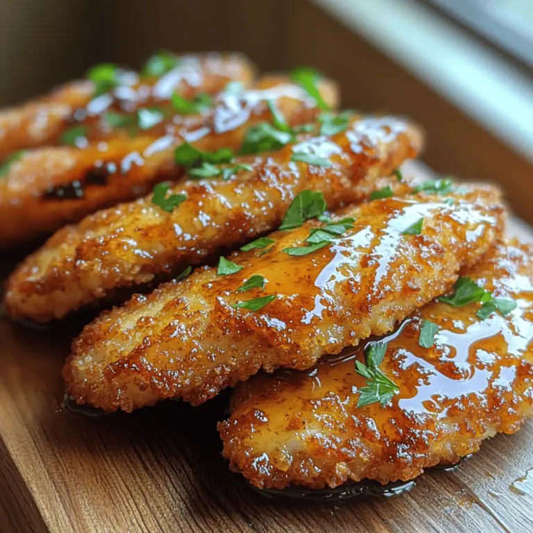 What sets this recipe apart is its perfect blend of flavors—sweet, spicy, and savory. The chicken tenders are enveloped in a sticky, aromatic glaze that infuses each bite with a delightful contrast. Hot honey, the star ingredient, provides a unique taste that elevates the dish to new heights. The tender chicken, marinated to perfection, pairs beautifully with the crunchy coating, creating a textural experience that is both satisfying and addictive.