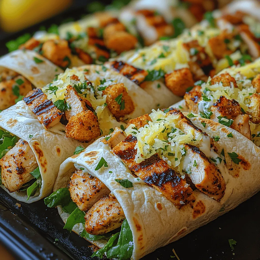 Wraps are an incredibly versatile meal option, perfect for those who are looking for convenience without sacrificing flavor or nutrition. Whether you're in a rush, packing a lunch for work or school, or planning a picnic, wraps offer an easy-to-handle and customizable solution. Among the myriad of wrap options, Grilled Chicken Caesar Wraps stand out for their delicious combination of classic Caesar salad flavors wrapped in a soft tortilla. This recipe takes the beloved Caesar salad—a dish cherished for its creamy dressing, crisp romaine lettuce, and savory chicken—and transforms it into a portable meal that’s both satisfying and easy to prepare.