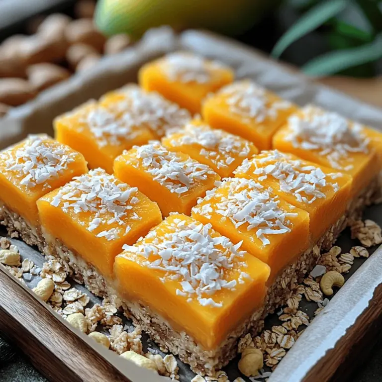 In the world of desserts, few things are as appealing as no-bake recipes. These delightful creations offer the perfect solution for those hot summer days when turning on the oven seems like the last thing anyone wants to do. The Tropical Bliss No-Bake Mango Coconut Bars stand out as a particularly enticing option, combining the vibrant flavors of mango and coconut into a refreshing, healthy treat that can be enjoyed any time of the year. With their simple preparation and wholesome ingredients, these bars are not only a feast for the taste buds but also a nourishing choice for your body.