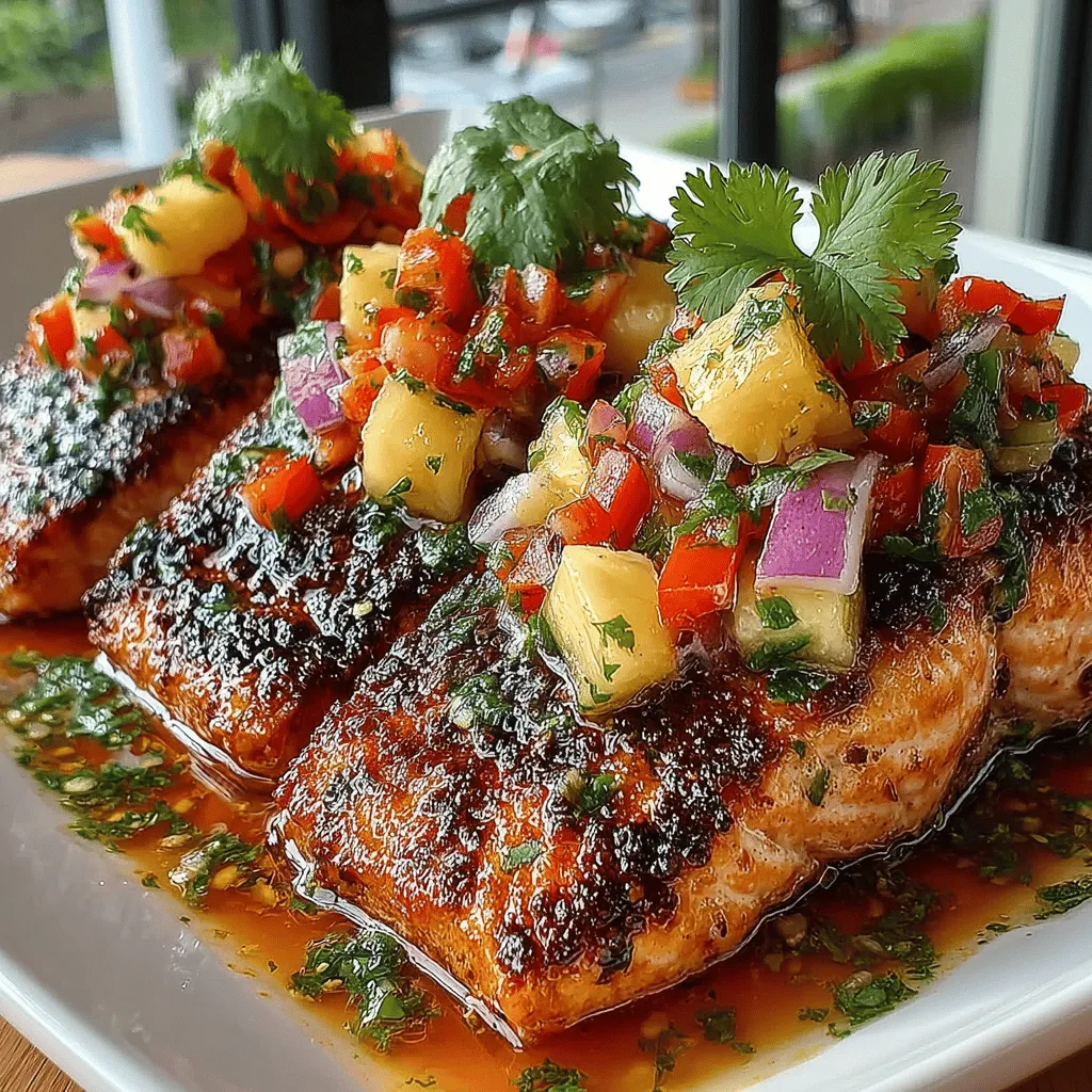 Imagine a dish that encapsulates the essence of summer—vibrant, refreshing, and bursting with flavor. Tropical Bliss: Grilled Salmon with Pineapple Salsa is just that. This delightful recipe is a harmonious blend of succulent grilled salmon paired with a zesty pineapple salsa, making it a perfect centerpiece for any warm-weather gathering. The appeal of this dish goes beyond its taste; it captures the spirit of summer grilling, transporting you to sun-soaked beaches and tropical getaways with every bite.