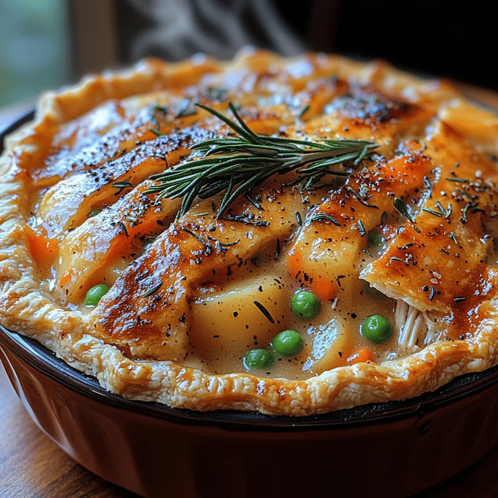 There’s something undeniably comforting about a warm, homemade chicken pot pie. This dish embodies the essence of comfort food, wrapping tender chicken and vibrant vegetables in a flaky crust, all bathed in a creamy, savory sauce. Chicken pot pie has woven itself into culinary traditions around the globe, cherished for its heartiness and the warmth it brings to the dinner table. What sets this recipe apart is the aromatic infusion of fresh herbs, particularly rosemary and thyme, which elevate the flavor profile and add a touch of sophistication to this classic dish.