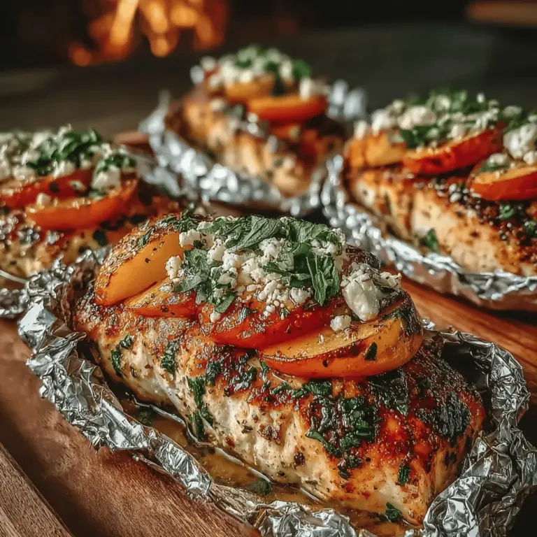 In the world of modern cooking, convenience and flavor are paramount, especially for those with busy lifestyles. Foil pack meals have emerged as a popular solution, allowing for quick preparation and minimal cleanup while delivering delightful flavors in every bite. The concept is simple: by wrapping ingredients in aluminum foil and cooking them together, you create a steamy environment that locks in moisture and enhances the overall taste. One standout recipe that perfectly embodies this method is Peach & Basil Chicken Foil Packs. This dish marries the sweet, succulent essence of ripe peaches with the aromatic freshness of basil, creating a meal that's as visually appealing as it is delicious.