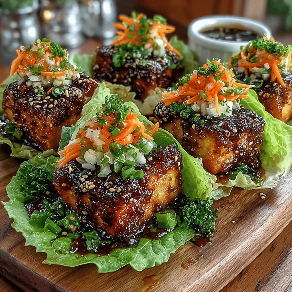 In the world of plant-based cuisine, few dishes capture the essence of freshness and flavor quite like Sticky Glazed Tofu Lettuce Boats. This vibrant recipe combines the satisfying texture of crispy tofu with a sweet and savory glaze, all nestled within crisp lettuce leaves. Not only does this dish tantalize the taste buds, but it also offers a wholesome way to enjoy a balanced meal that incorporates a variety of textures and flavors. Whether served as a fun appetizer, a light main course, or a meal prep option for busy weekdays, Sticky Glazed Tofu Lettuce Boats are sure to impress.