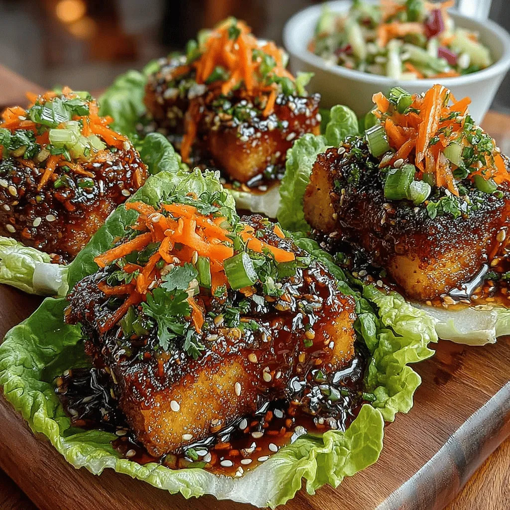 In the world of plant-based cuisine, few dishes capture the essence of freshness and flavor quite like Sticky Glazed Tofu Lettuce Boats. This vibrant recipe combines the satisfying texture of crispy tofu with a sweet and savory glaze, all nestled within crisp lettuce leaves. Not only does this dish tantalize the taste buds, but it also offers a wholesome way to enjoy a balanced meal that incorporates a variety of textures and flavors. Whether served as a fun appetizer, a light main course, or a meal prep option for busy weekdays, Sticky Glazed Tofu Lettuce Boats are sure to impress.