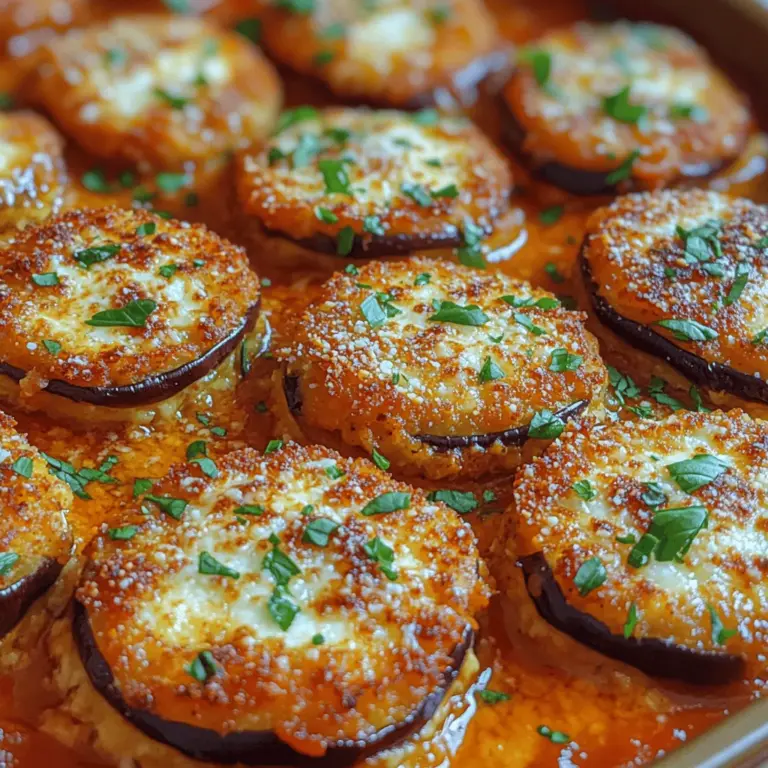 Creamy Eggplant Parmesan Bake is a delightful and comforting dish that masterfully combines the rich flavors of eggplant, marinara sauce, and a trio of cheeses. This recipe serves as a perfect centerpiece for family dinners or gatherings with friends, offering a deliciously satisfying meal that caters to both vegetarians and meat lovers alike. As you dig into this creamy, cheesy bake, you’ll be transported to a cozy Italian kitchen, where tradition and flavor blend seamlessly.