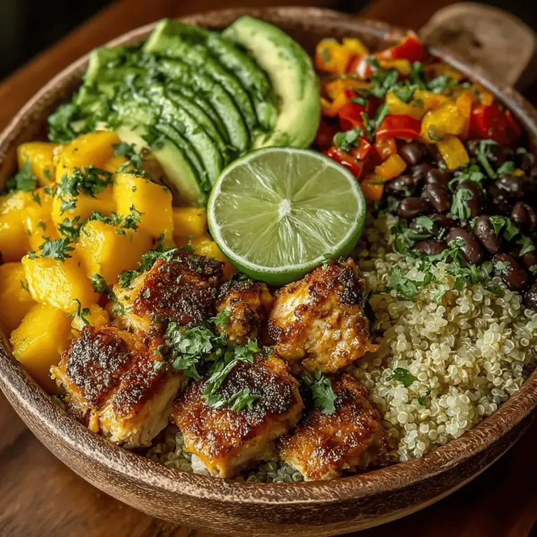 When it comes to vibrant, healthy meals that transport your taste buds to a sunny paradise, Tropical Delight Mango Chicken Bowls are at the forefront. This dish combines tender chicken, fresh mangos, and a medley of colorful vegetables, creating a feast that not only looks appealing but also bursts with flavor. Whether you're planning a casual family dinner, a meal prep for the week, or an impressive dish for entertaining guests, this recipe stands out for its simplicity and versatility.