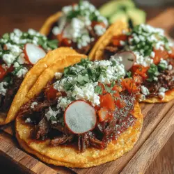 Tacos have long stood as a beloved staple in kitchens worldwide, transcending borders and cultural boundaries. Their versatility allows for a myriad of fillings and toppings, catering to every palate and dietary preference. From the classic fish taco of Baja California to the hearty breakfast tacos of Texas, the variations are endless. Among these delightful offerings, slow-cooked shredded beef tacos stand out as a comforting dish that is perfect for gatherings, family dinners, or simply a cozy night in. This recipe not only promises rich flavors but also allows for ease of preparation, making it a favorite for busy cooks who still wish to serve up something special.