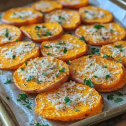 Crispy Parmesan Sweet Potato Chips are a delightful snack that combines the natural sweetness of sweet potatoes with the savory, nutty flavor of Parmesan cheese. This recipe is not just a tasty treat; it embodies a healthy alternative to traditional potato chips, making it a favorite among health-conscious individuals and snack enthusiasts alike. Sweet potatoes, celebrated for their vibrant orange hue and rich nutrient profile, have become increasingly popular in various culinary applications. They are not only delicious but also packed with vitamins, minerals, and fiber, making them a nutritious choice for any occasion.