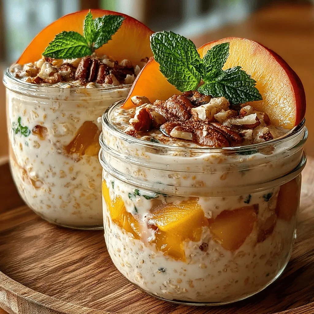 In the world of breakfast, few dishes boast the versatility and satisfaction of overnight oats. This delightful recipe for Peach Cobbler Overnight Oats transforms the beloved flavors of a classic dessert into a healthy, ready-to-eat meal that fits perfectly into even the busiest of mornings. With the sweetness of ripe peaches, the warmth of cinnamon, and the creaminess of Greek yogurt, this dish offers a harmonious blend of flavor and nutrition, making it a standout choice for anyone looking to elevate their breakfast routine.