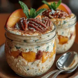 In the world of breakfast, few dishes boast the versatility and satisfaction of overnight oats. This delightful recipe for Peach Cobbler Overnight Oats transforms the beloved flavors of a classic dessert into a healthy, ready-to-eat meal that fits perfectly into even the busiest of mornings. With the sweetness of ripe peaches, the warmth of cinnamon, and the creaminess of Greek yogurt, this dish offers a harmonious blend of flavor and nutrition, making it a standout choice for anyone looking to elevate their breakfast routine.