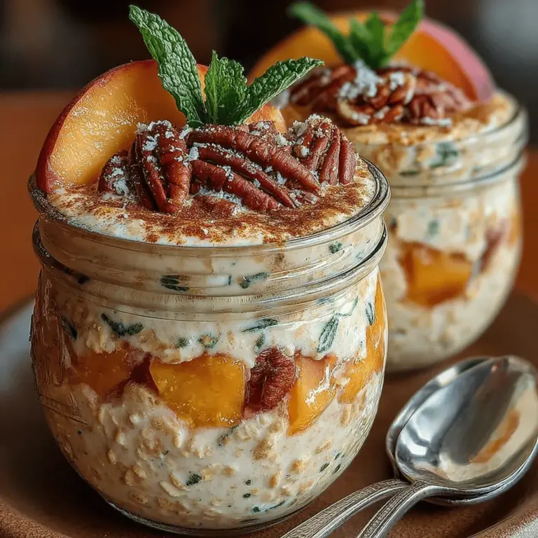 In the world of breakfast, few dishes boast the versatility and satisfaction of overnight oats. This delightful recipe for Peach Cobbler Overnight Oats transforms the beloved flavors of a classic dessert into a healthy, ready-to-eat meal that fits perfectly into even the busiest of mornings. With the sweetness of ripe peaches, the warmth of cinnamon, and the creaminess of Greek yogurt, this dish offers a harmonious blend of flavor and nutrition, making it a standout choice for anyone looking to elevate their breakfast routine.