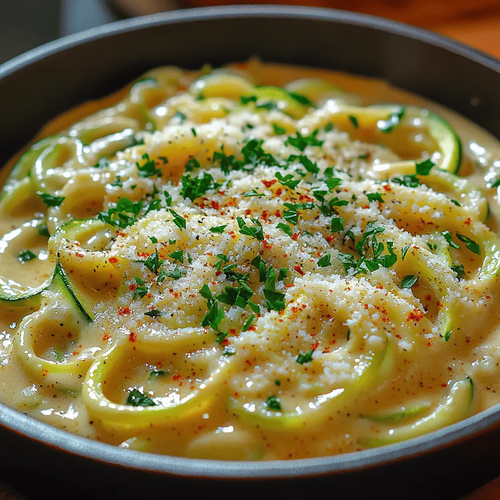 Creamy Alfredo Zoodle Skillet Recipe