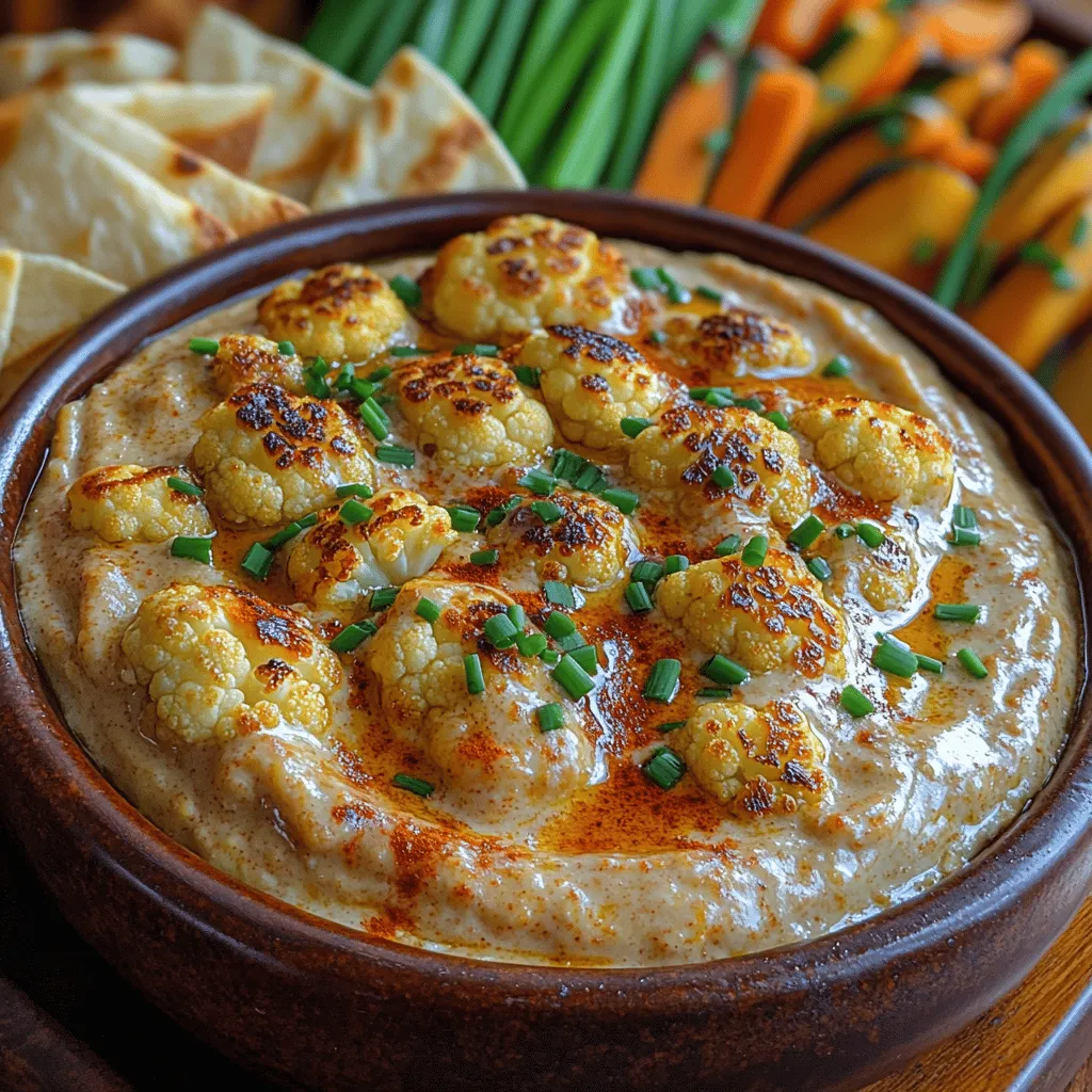 Explore the world of flavor with our Creamy Roasted Cauliflower Dip, a delightful alternative to traditional dips that promises to elevate your appetizer game. This innovative recipe turns the often-overlooked cauliflower into a creamy, rich dip that is perfect for any gathering, whether it’s a casual get-together or a formal event. With its blend of roasted flavors, creamy textures, and a hint of tanginess, this dip is not only simple to prepare but also packed with nutrition, making it a guilt-free indulgence for health-conscious snackers.