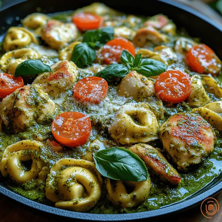 If you’re searching for a dish that brings together rich flavors, a creamy texture, and a satisfying meal in under 30 minutes, look no further than Creamy Pesto Chicken Tortellini. This delightful recipe perfectly combines tender chicken, cheesy tortellini, and a luscious pesto sauce, making it a versatile option for both busy weeknights and special gatherings. With its vibrant colors and exquisite taste, this dish is sure to impress family and friends alike.