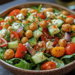 To create the perfect crispy chickpeas for your Greek salad, begin by preheating your oven to 400°F (200°C). This temperature is ideal for roasting chickpeas, allowing them to become golden and crunchy without burning. While the oven heats, prepare your baking sheets by lining them with parchment paper. This not only prevents the chickpeas from sticking but also makes cleanup a breeze.