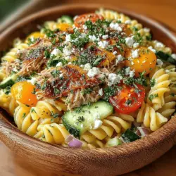 The dressing for your Cool & Zesty Tuna Pasta Salad is not just an afterthought; it is the heart of the dish, elevating the flavors and bringing all the ingredients together in perfect harmony. The key ingredients for the dressing typically include extra virgin olive oil, fresh lemon juice, Dijon mustard, garlic, salt, and pepper.