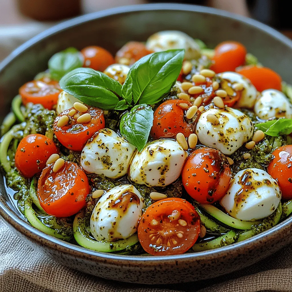 Welcome to the vibrant and refreshing world of the Fresh Caprese Pesto Zoodle Bowl, a dish that embodies the essence of summer flavors and wholesome ingredients. As more people seek healthier dietary options, zucchini noodles, affectionately known as 