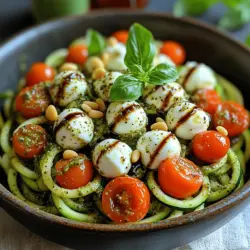Welcome to the vibrant and refreshing world of the Fresh Caprese Pesto Zoodle Bowl, a dish that embodies the essence of summer flavors and wholesome ingredients. As more people seek healthier dietary options, zucchini noodles, affectionately known as "zoodles," have surged in popularity as a delicious and nutritious alternative to traditional pasta. This innovative twist on a classic Caprese salad combines the best of both worlds, offering a light yet satisfying meal that does not compromise on taste.