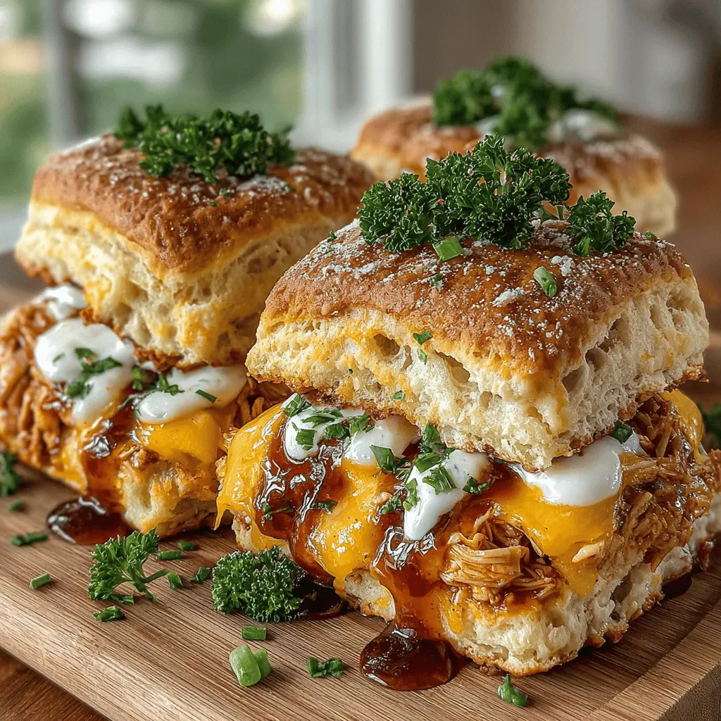 If you're in search of a tasty and effortless snack or meal option, look no further than Buffalo Chicken and Ranch Biscuit Sliders. This delightful dish brings together the classic flavors of buffalo chicken, known for its fiery kick and savory depth, and combines them with the comforting texture of flaky biscuits. Not only are these sliders a crowd-pleaser for game days and gatherings, but they also make for a satisfying family dinner that can be whipped up in no time.