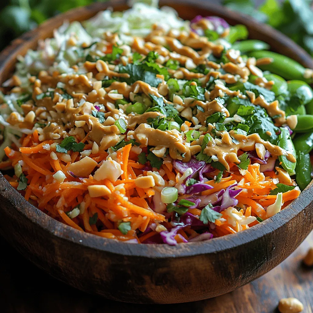 Thai cuisine has long been celebrated for its vibrant flavors, fresh ingredients, and the perfect balance of sweet, salty, and spicy elements. One dish that embodies these characteristics beautifully is the Crunchy Thai Peanut Slaw. This colorful salad is not just a feast for the eyes; it's also a delightful explosion of textures and flavors that can elevate any meal. Whether you're serving it as a refreshing side dish at a summer barbecue or using it as a topping for grilled chicken or fish, this slaw showcases the essence of Thai culinary tradition while also being incredibly versatile.