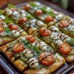 Classic Italian Pesto Flatbread is not just a dish; it’s a celebration of flavors, a symbol of Italian culinary heritage, and a delightful experience for the senses. This flatbread, adorned with vibrant pesto, offers a perfect blend of fresh herbs, nuts, and cheese, making it a versatile choice for any meal. The recipe is deeply intertwined with Italian culture, evoking memories of sun-soaked afternoons spent in rustic kitchens, where the aroma of basil wafts through the air, and laughter fills the room.