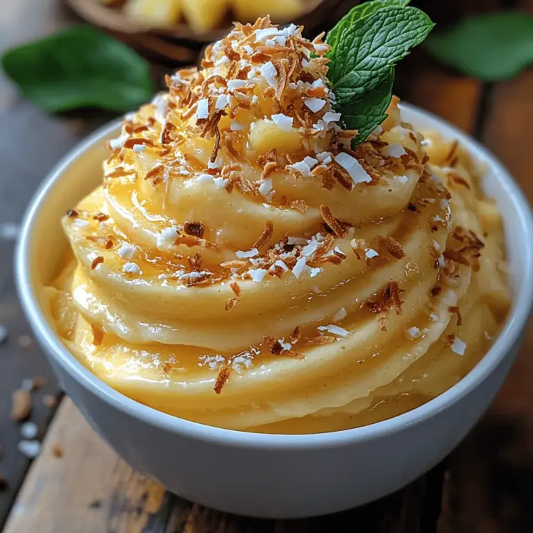 Experience a taste of the tropics with the refreshing Tropical Bliss Pineapple Whip. This delightful recipe combines the natural sweetness of pineapple with the creamy texture of coconut milk, creating a dessert that is not only delicious but also easy to prepare. Perfect for warm days, this whip can serve as a healthy alternative to traditional ice creams while still satisfying your sweet tooth.