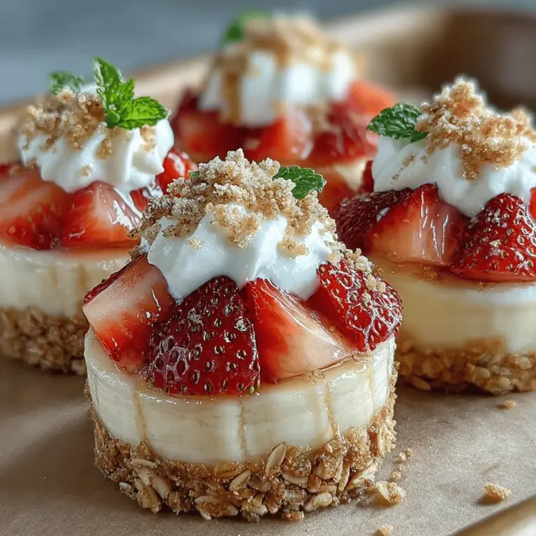 In the realm of healthy snacking, Strawberry Banana Bliss Bites emerge as a standout choice, capturing the essence of wholesome indulgence in every bite. This delectable recipe marries the natural sweetness of ripe bananas and strawberries with the creamy texture of Greek yogurt, creating a snack that is not only satisfying but also packed with nutritional benefits. With their bright flavors and appealing presentation, these blissful bites are perfect for both children and adults, making them an ideal addition to lunchboxes, after-school snacks, or even as a light dessert.