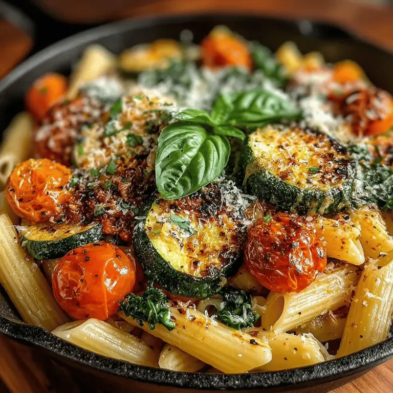 When it comes to weeknight dinners, few dishes can rival the simplicity and satisfaction of a creamy pasta skillet. The Creamy Zucchini Tomato Pasta Skillet is not just a meal; it’s an experience that brings the warmth of home cooking and the freshness of garden ingredients to your table. This dish captures the essence of summer produce, with vibrant zucchini and juicy tomatoes harmonizing beautifully to create a delightful, creamy sauce that clings to pasta in the most comforting way. Whether you’re feeding a busy family or preparing a cozy dinner for two, this recipe promises to deliver on flavor and ease.
