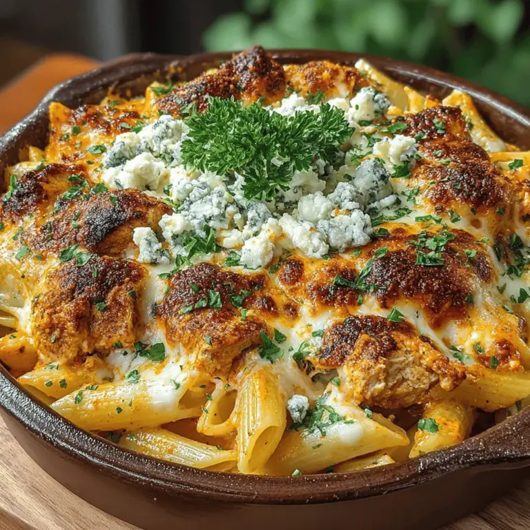 If you’re in search of a dish that perfectly marries comfort food with bold flavors, look no further than Spicy & Creamy Buffalo Chicken Pasta Bake. This delightful casserole combines tender pasta with zesty buffalo chicken, enveloped in a rich and creamy sauce, creating a meal that is both indulgent and satisfying. The combination of creaminess and spice makes it a standout choice for family dinners, potlucks, or any gathering where delicious food is the star of the show.