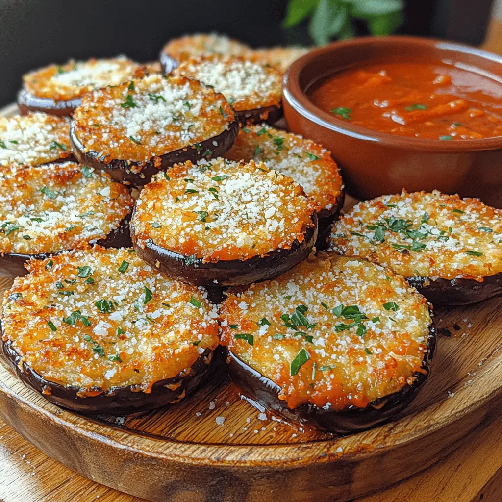 Crispy Eggplant Marinara Bites are a delightful fusion of textures and flavors that is sure to please both eggplant enthusiasts and newcomers alike. This dish showcases the versatility of eggplant, transforming it from a humble vegetable into a crunchy, appetizing appetizer or snack. The crispy exterior, achieved through a careful breading process, contrasts beautifully with the rich and tangy marinara sauce that accompanies it. This recipe not only highlights the vibrant flavors of the Mediterranean but also serves as a testament to the art of frying and saucing, making it a perfect addition to any gathering or meal.
