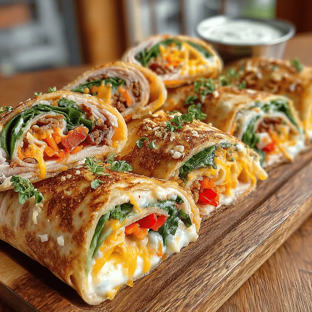 The appeal of Turkey & Cheese Pinwheels lies in their flavorful combination of ingredients. Picture savory slices of turkey, complemented by creamy cheese, and crunchy fresh vegetables—all wrapped up in a soft tortilla. This perfect medley creates a satisfying bite that is both nutritious and delicious. The versatility of these pinwheels allows them to fit seamlessly into various occasions, whether it’s a packed lunch for work, a picnic in the park, a party platter, or a quick snack after school.