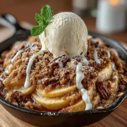 The Warm Cinnamon Apple Crumble Skillet is a delightful dessert that embraces the essence of comfort food. With its perfect harmony of tart Granny Smith apples and a sweet, crunchy topping, this dish appeals to the senses and evokes feelings of warmth and nostalgia. Ideal for any occasion, from a cozy family dinner to a festive gathering, this recipe is as versatile as it is delicious, allowing for personal touches such as the addition of nuts or a generous scoop of vanilla ice cream on top.