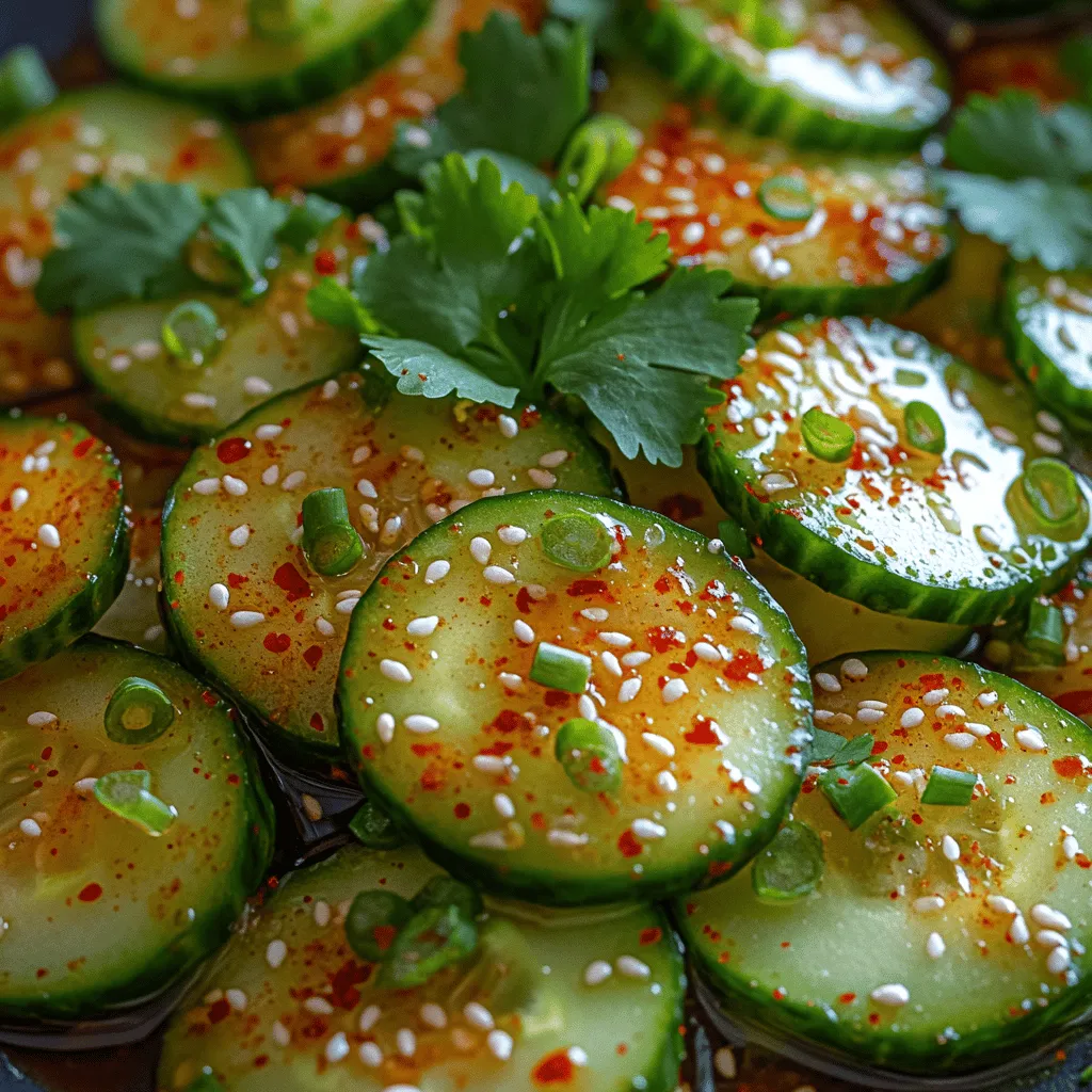 Welcome to a culinary adventure that highlights one of the most refreshing and flavorful salads you can make at home: the Crunchy Spicy Cucumber Salad. This vibrant dish seamlessly combines the crispness of fresh cucumbers with a zesty dressing, creating an invigorating blend of textures and tastes that can elevate any meal. Whether you're hosting a summer picnic, planning a light lunch, or looking for a perfect side dish to complement your favorite Asian-inspired recipes, this salad is a fantastic choice. Not only is it easy to prepare, but it is also packed with nutrients, making it a guilt-free addition to your dining table.