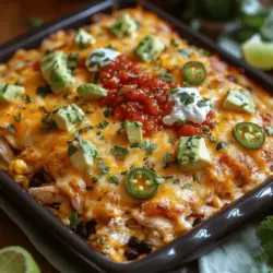 When it comes to weeknight dinners, game day gatherings, or casual get-togethers, the Cheesy Fiesta Chicken Taco Bake stands out as a versatile and crowd-pleasing dish. This irresistible casserole combines the zest of Mexican cuisine with the comforting essence of a homestyle bake, making it an instant favorite among family and friends. With its vibrant flavors, ease of preparation, and the delightful combination of chicken, cheese, and spices, this recipe is sure to become a staple in your culinary repertoire.