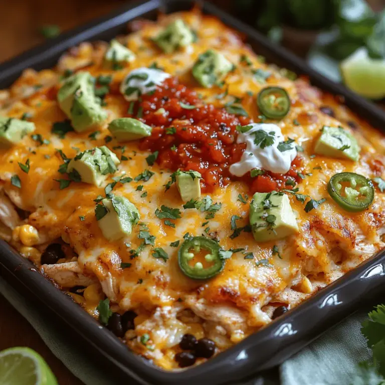When it comes to weeknight dinners, game day gatherings, or casual get-togethers, the Cheesy Fiesta Chicken Taco Bake stands out as a versatile and crowd-pleasing dish. This irresistible casserole combines the zest of Mexican cuisine with the comforting essence of a homestyle bake, making it an instant favorite among family and friends. With its vibrant flavors, ease of preparation, and the delightful combination of chicken, cheese, and spices, this recipe is sure to become a staple in your culinary repertoire.