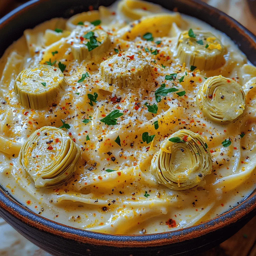 Creamy Lemon Artichoke Pasta is a delightful dish that perfectly marries the richness of cream with the vibrant flavors of lemon and artichokes. This recipe stands out not only for its delicious taste but also for its versatility, making it suitable for a variety of occasions—from casual weeknight dinners to elegant gatherings. The creamy sauce envelops tender pasta, creating a comforting yet sophisticated meal that can impress even the most discerning palates.