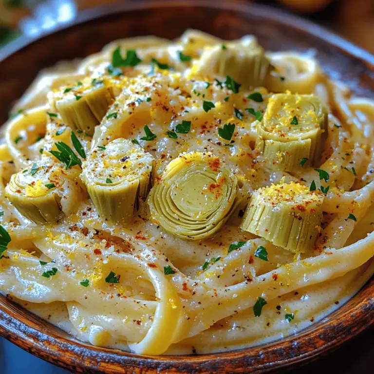 Creamy Lemon Artichoke Pasta is a delightful dish that perfectly marries the richness of cream with the vibrant flavors of lemon and artichokes. This recipe stands out not only for its delicious taste but also for its versatility, making it suitable for a variety of occasions—from casual weeknight dinners to elegant gatherings. The creamy sauce envelops tender pasta, creating a comforting yet sophisticated meal that can impress even the most discerning palates.