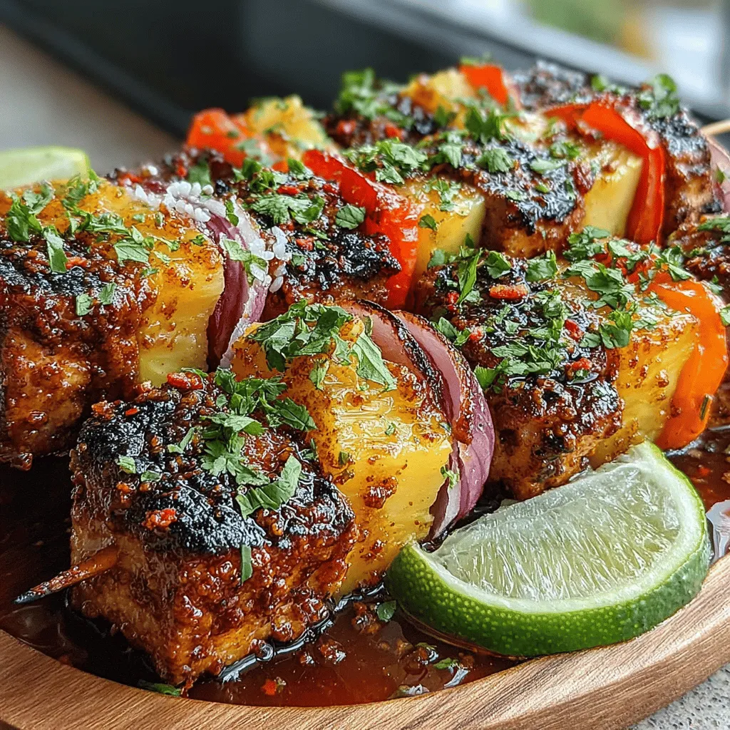 Kabobs have long been celebrated as a versatile culinary delight, perfect for both casual gatherings and more elaborate celebrations. These skewered treats allow for endless creativity, combining various meats, vegetables, and marinades that appeal to a wide range of taste preferences. Among the myriad of kabob recipes, the Tropical Bliss Sweet & Spicy Pineapple Chicken Kabobs stand out as a refreshing and exciting option, especially during the warmer months. The unique pairing of succulent chicken with the sweet and tangy notes of fresh pineapple creates a dish that is not only visually appealing but also packed with flavor.