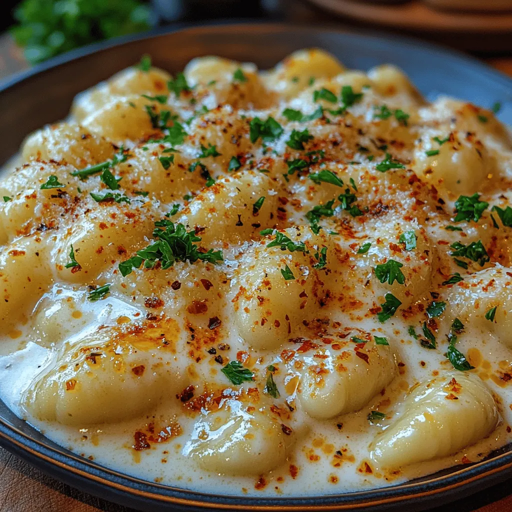 Gnocchi, those delightful little dumplings, have a rich history that traces back to Italy, where they have been cherished for centuries. Traditionally made from potatoes, flour, and eggs, gnocchi are known for their soft, pillowy texture that melts in your mouth. This classic Italian dish has evolved over the years, leading to numerous variations that incorporate different ingredients, from ricotta to spinach. Among these adaptations, creamy garlic Parmesan gnocchi stands out as a particularly comforting and indulgent option that is perfect for any occasion, whether it's a cozy family dinner or an elegant gathering with friends.