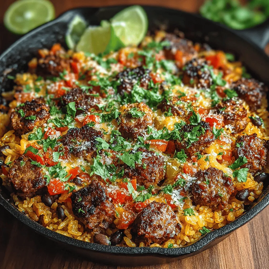 There’s something undeniably appealing about a one-pan meal that bursts with flavor and color, and the Fiery Fiesta Sausage, Bean & Rice Skillet delivers just that. This dish combines the hearty taste of spicy Italian sausage with the earthy richness of black beans and the comforting texture of fluffy rice. It’s a vibrant medley that not only satisfies the palate but also makes meal preparation a breeze. Whether you’re hosting a casual dinner party, looking for a quick weeknight dinner, or preparing for a festive gathering, this skillet recipe is versatile enough to fit any occasion.